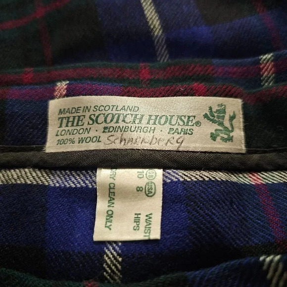 Plaid Midi Skirt - Black and Blue - Picture 5 of 10